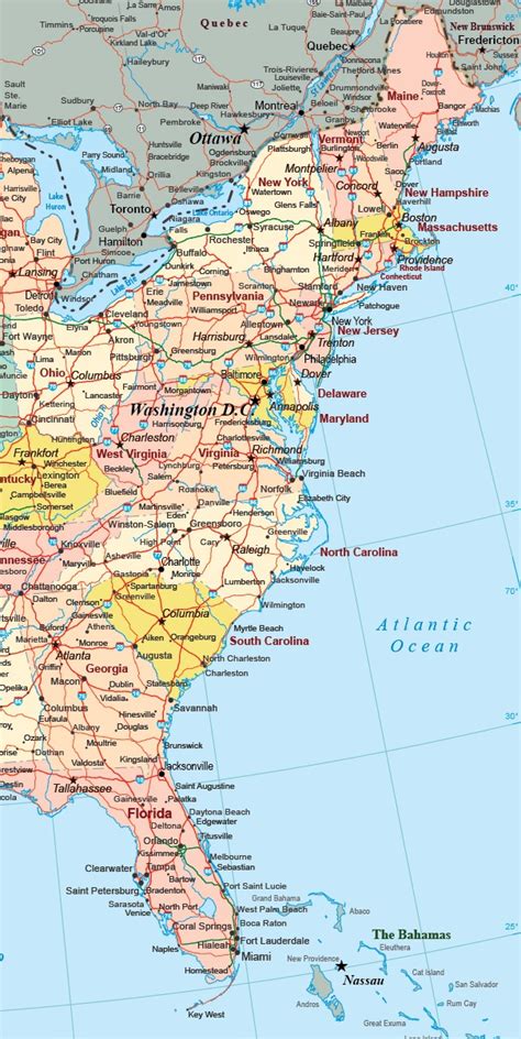 east coast usa cities